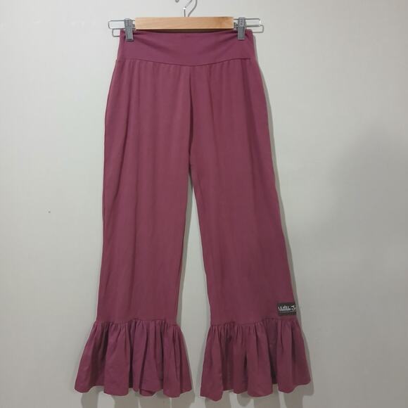 Matilda Jane Pants Womens Small Wide Leg Big Ruffle S Mauve Pink Syllabus 246028 - Picture 1 of 10